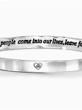 Hinged Silver Bracelet with Heart Logo